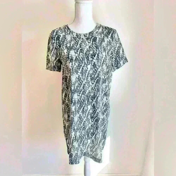 Mango MNG Basics Gray Snakeskin Fitted Mini Dress - Picture 1 of 5